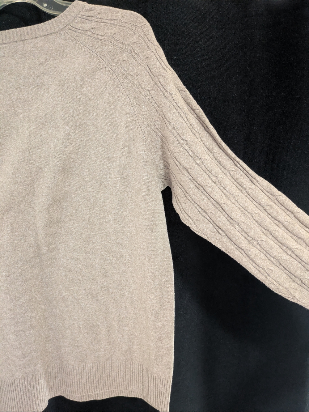Croft & Barrow Women's Cable Knit Crewneck Sweater - Light Taupe - Picture 4 of 4